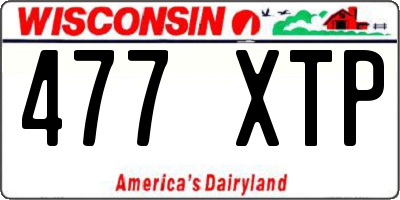 WI license plate 477XTP