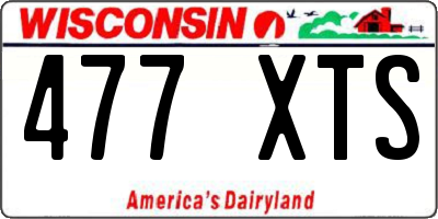 WI license plate 477XTS