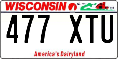 WI license plate 477XTU