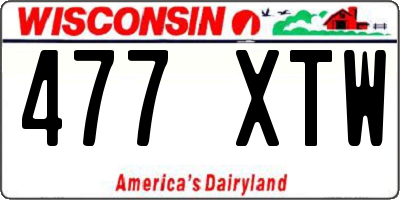 WI license plate 477XTW