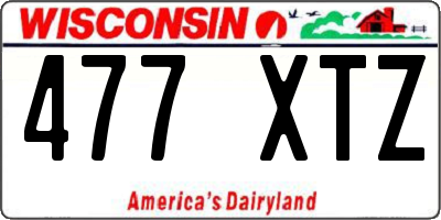 WI license plate 477XTZ