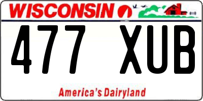 WI license plate 477XUB
