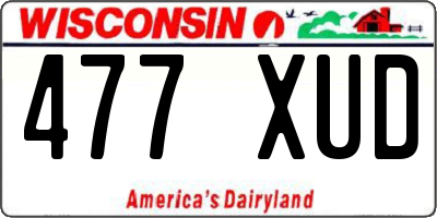 WI license plate 477XUD