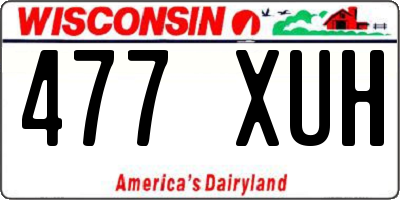 WI license plate 477XUH