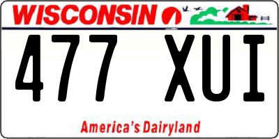 WI license plate 477XUI