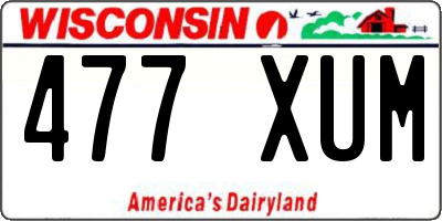 WI license plate 477XUM
