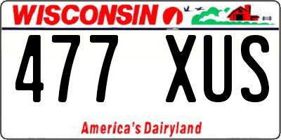 WI license plate 477XUS