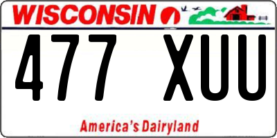WI license plate 477XUU