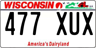 WI license plate 477XUX