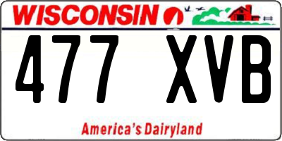 WI license plate 477XVB
