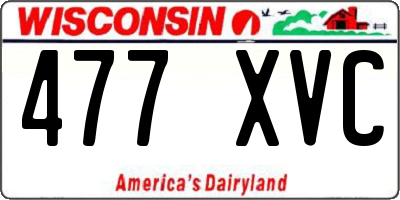WI license plate 477XVC