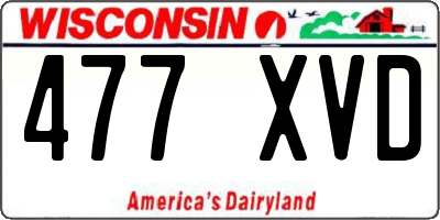 WI license plate 477XVD
