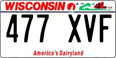 WI license plate 477XVF