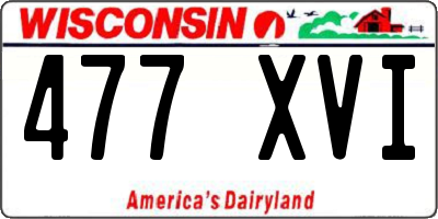 WI license plate 477XVI