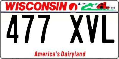WI license plate 477XVL