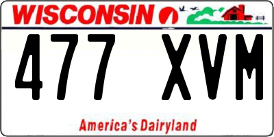WI license plate 477XVM
