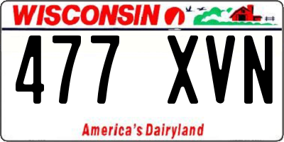 WI license plate 477XVN