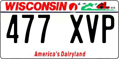 WI license plate 477XVP