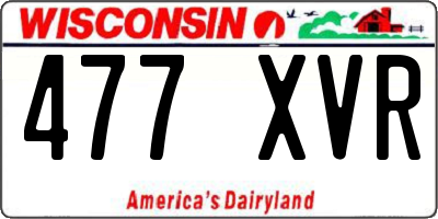 WI license plate 477XVR