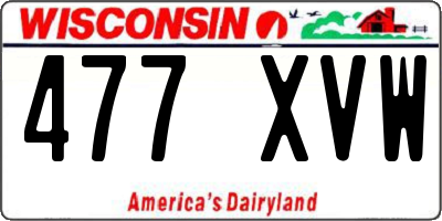 WI license plate 477XVW