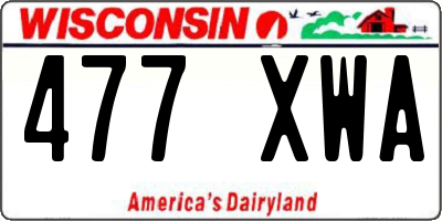 WI license plate 477XWA