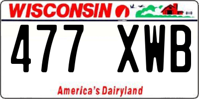 WI license plate 477XWB