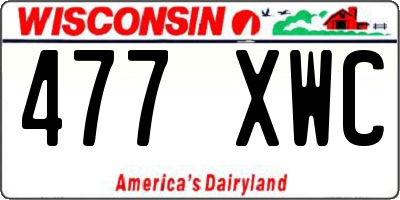 WI license plate 477XWC