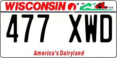 WI license plate 477XWD