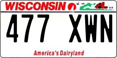 WI license plate 477XWN