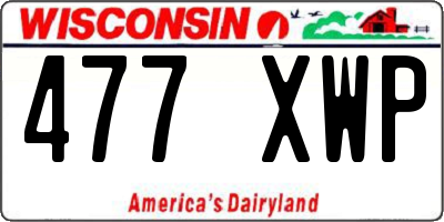 WI license plate 477XWP