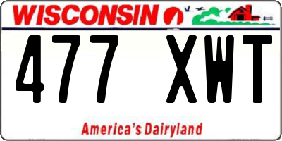 WI license plate 477XWT