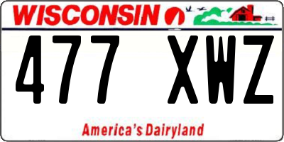 WI license plate 477XWZ