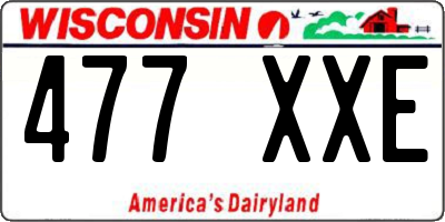 WI license plate 477XXE
