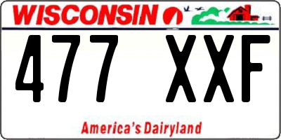 WI license plate 477XXF