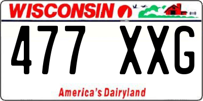 WI license plate 477XXG