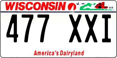 WI license plate 477XXI