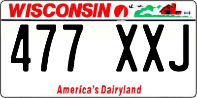 WI license plate 477XXJ