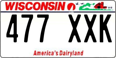 WI license plate 477XXK