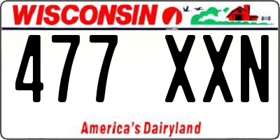 WI license plate 477XXN