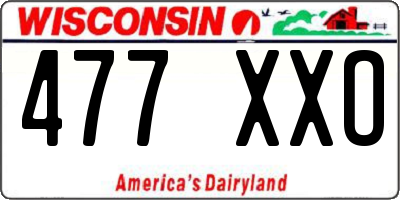 WI license plate 477XXO