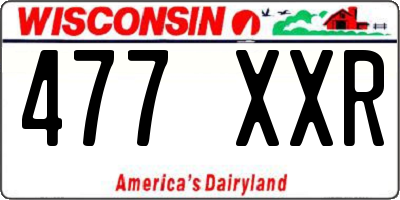 WI license plate 477XXR