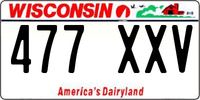 WI license plate 477XXV