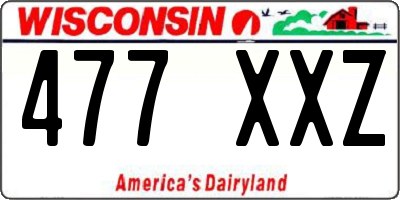 WI license plate 477XXZ