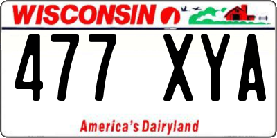 WI license plate 477XYA