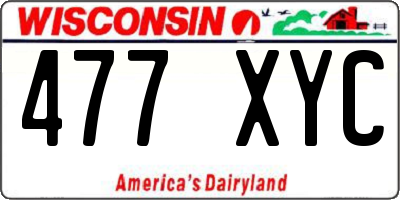 WI license plate 477XYC