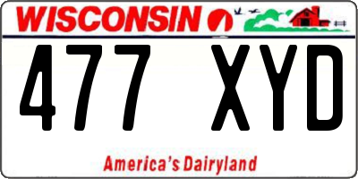 WI license plate 477XYD
