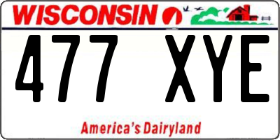 WI license plate 477XYE
