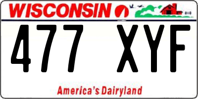 WI license plate 477XYF