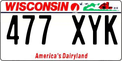 WI license plate 477XYK