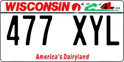 WI license plate 477XYL